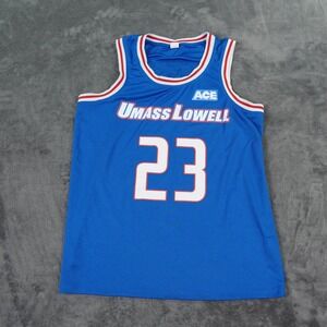UMass Lowell ACE Basketball Brands Basketball Jersey Mens L Blue Madness 23 Mesh
